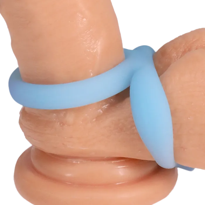 The Classics Rock Solid Dual Enhancer cockring Blue Glow