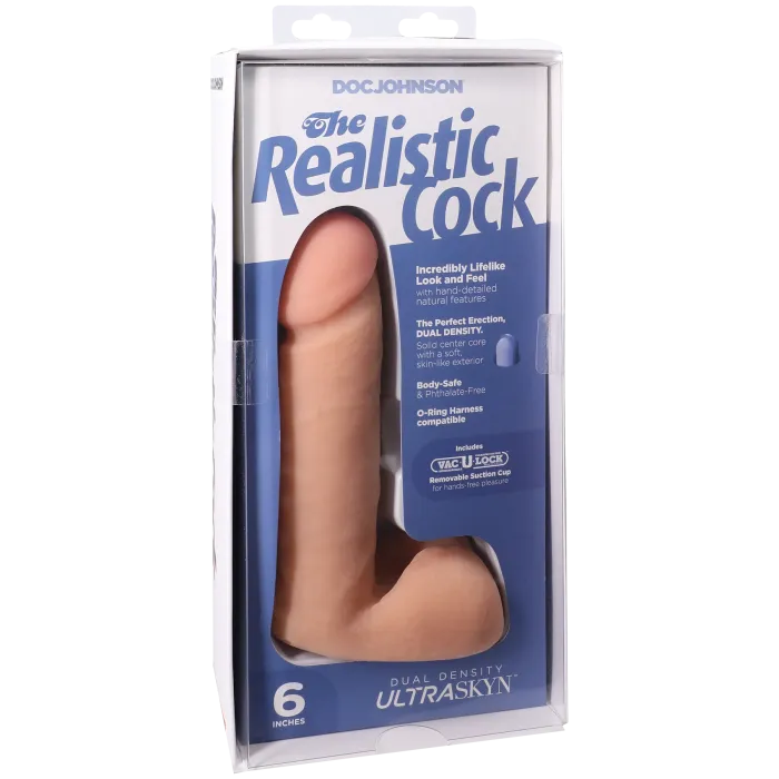 The Classics Realistic Cock dildo 6 inch vanilla zuignap