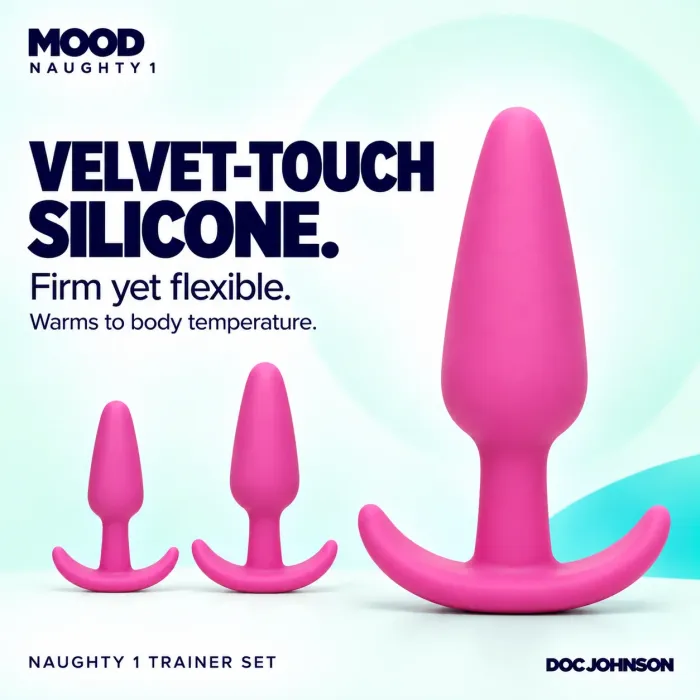 The Classics Mood Naughty 1 buttplug set 3-delig zwart silicone