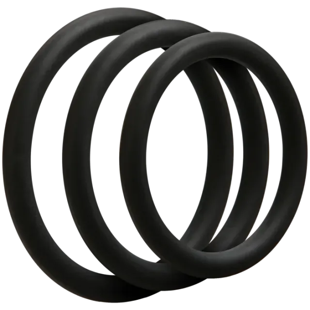 OptiMALE Thin cockring set 3 stuks zwart silicone