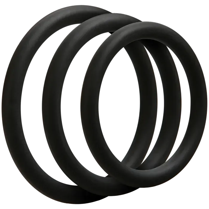 OptiMALE Thin cockring set 3 stuks zwart silicone