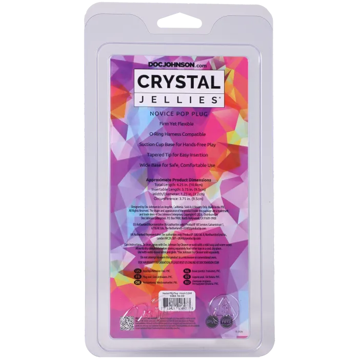 Crystal Jellies Novice Pop Plug buttplug transparant 10 cm