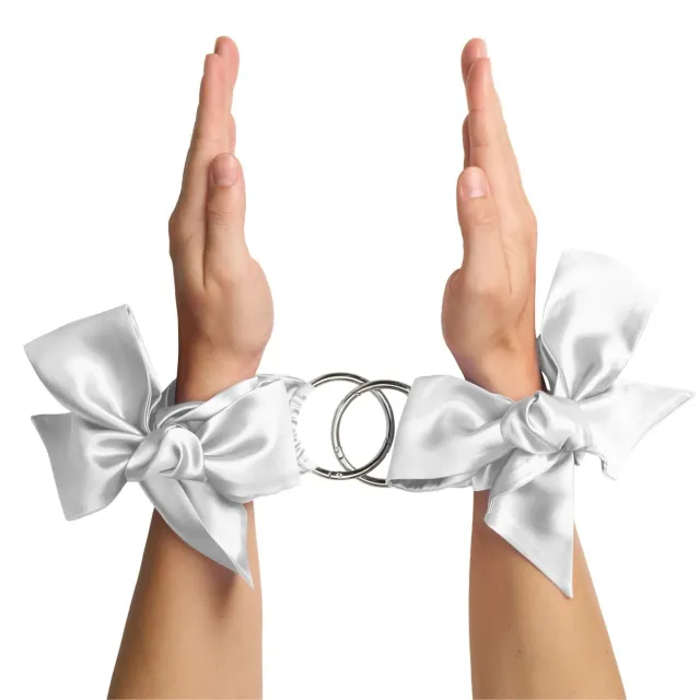 So Divine Silk Clip-on bondage boeien wit 100% zijde