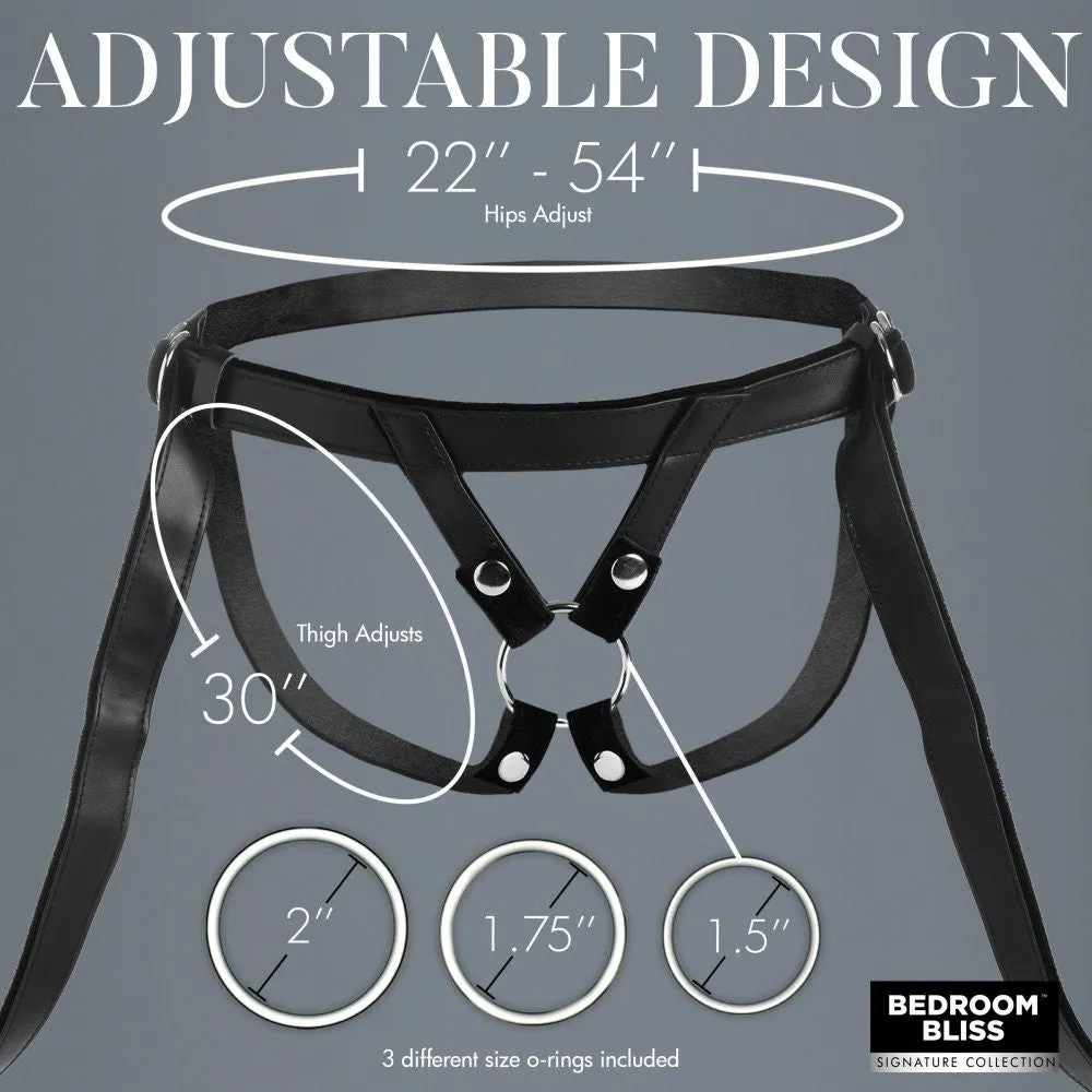 Bedroom Bliss Velvet Kiss Strap-On Harnas zwart 3 ringen