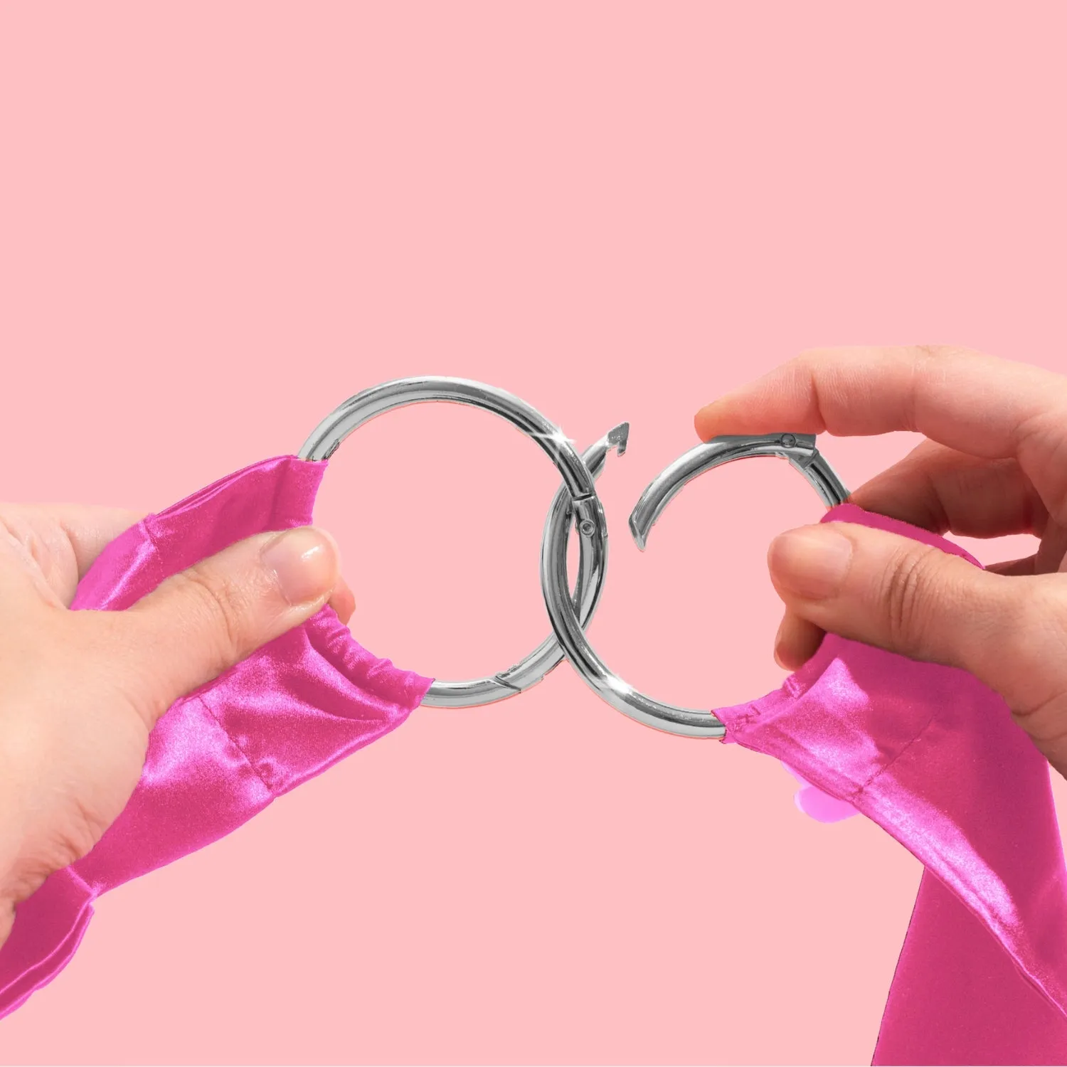 So Divine Silk Clip-on handboeien roze zijde