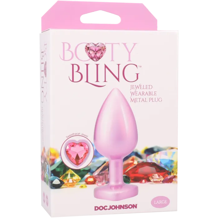 The Classics Booty Bling Large buttplug metaal roze
