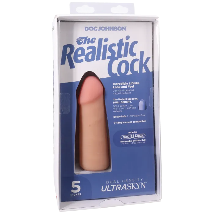 Doc Johnson The Realistic Cock dildo 5 inch ULTRASKYN vanilla zuignap