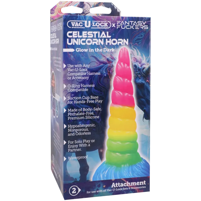 Vac-U-Lock Fantasy Fuckers Celestial Unicorn Horn dildo siliconen