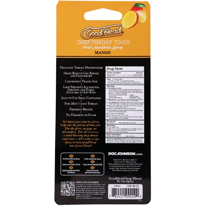 GoodHead Deep Throat Spray Mango 9 ml verdovend