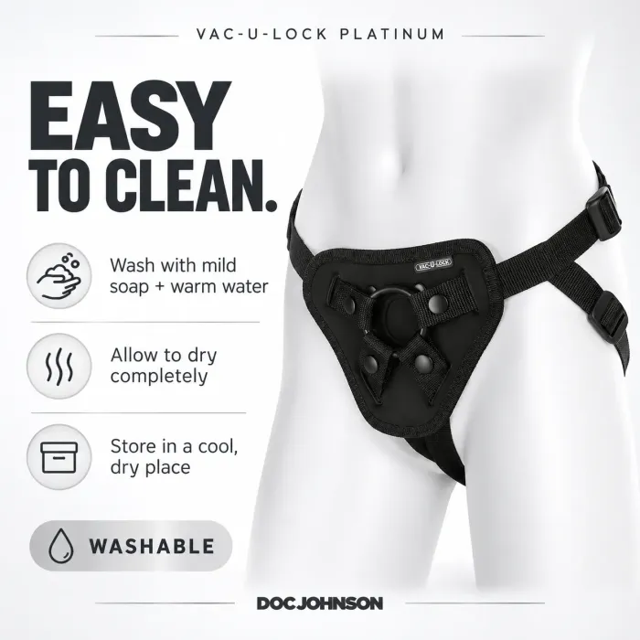 The Classics Vac-U-Lock Platinum Luxe harnas met plug