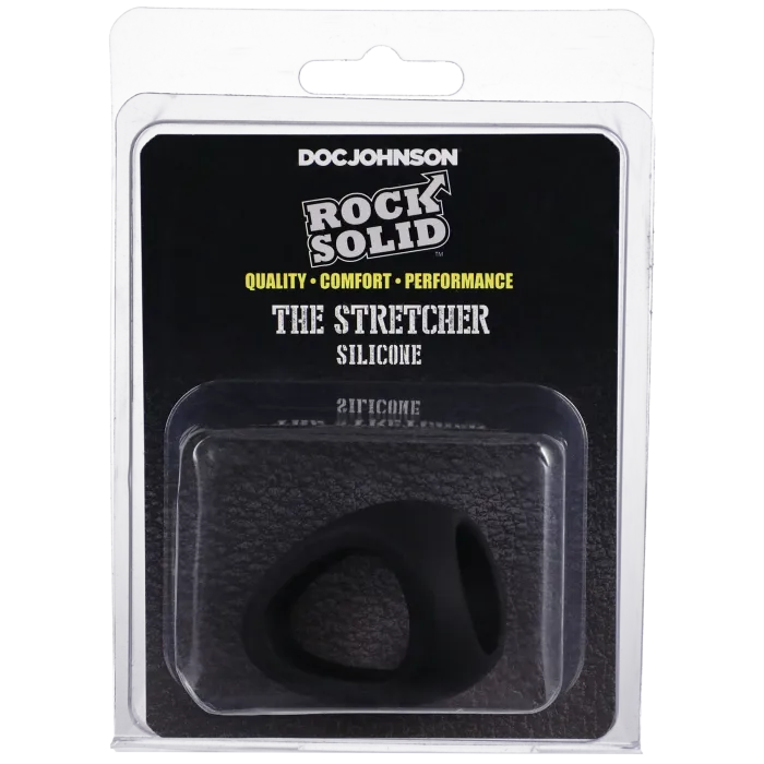 Rock Solid The Stretcher cockring zwart silicone