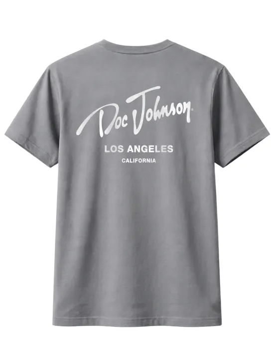 Doc Johnson Cursive T-shirt grijs katoen