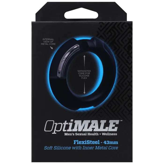 The Classics OptiMALE FlexiSteel cockring 43mm zwart silicone