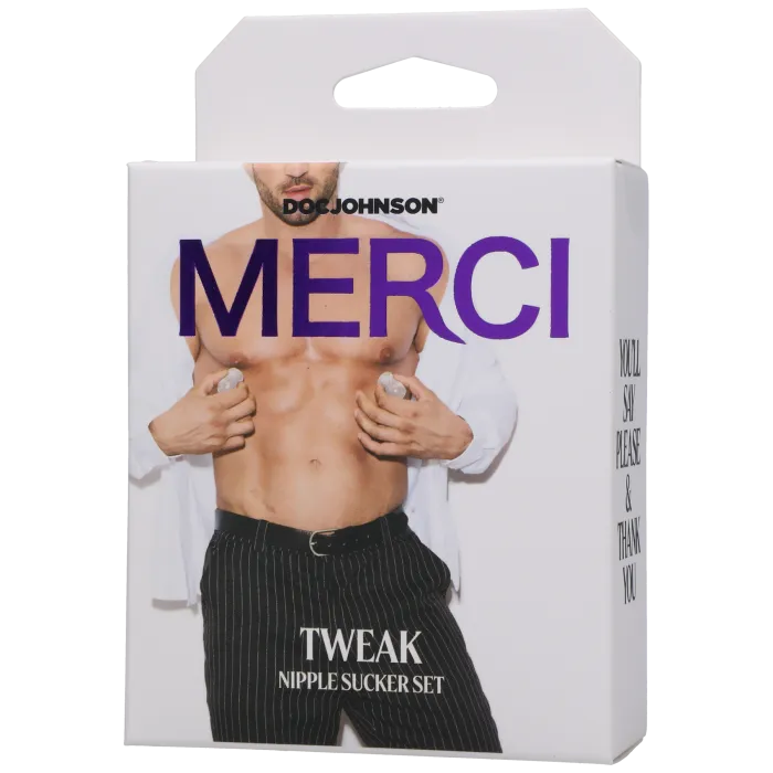 Merci Tweak tepelzuigers set 2 stuks transparant TPE