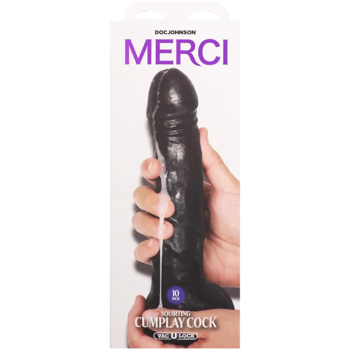 The Classics Merci Squirting Cumplay Cock 10 inch dildo zwart spuitend
