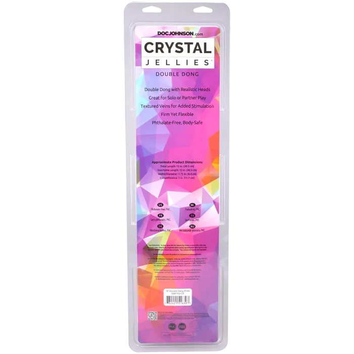 Crystal Jellies 18 Inch Double Dong dubbele dildo roze