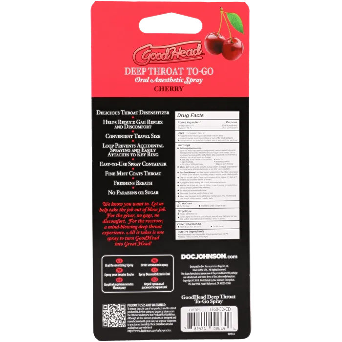 GoodHead Deep Throat Spray To-Go keelspray kers 9 ml verdovend