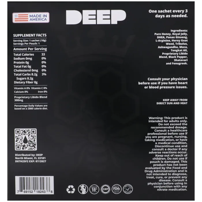 The Classics DEEP Her Royal Honey honing supplement enkel zakje