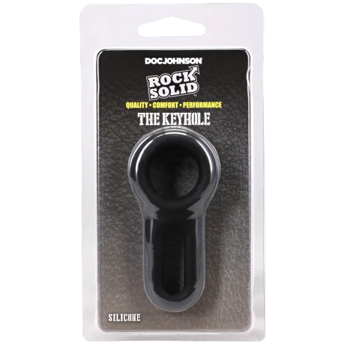 The Classics Rock Solid Keyhole siliconen cockring zwart
