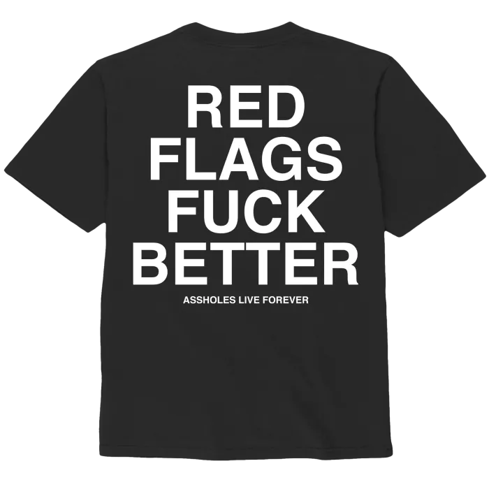The Classics Assholes Live Forever Red Flags T-shirt S zwart katoen