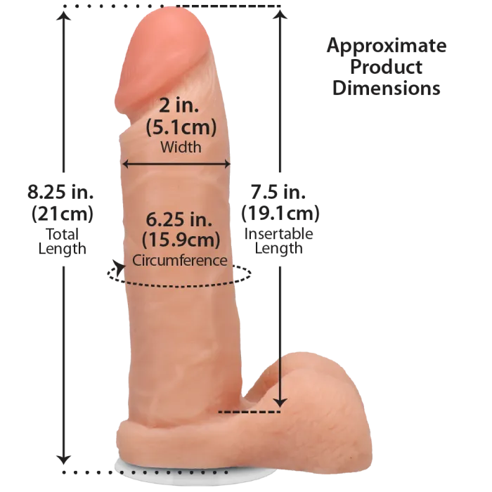 The Realistic Cock ULTRASKYN dildo 8 inch zuignap vanilla