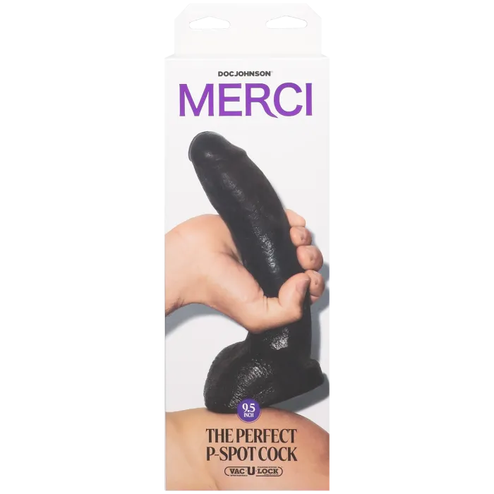 Merci Perfect P-Spot dildo 24cm zwart ULTRASKYN zuignap