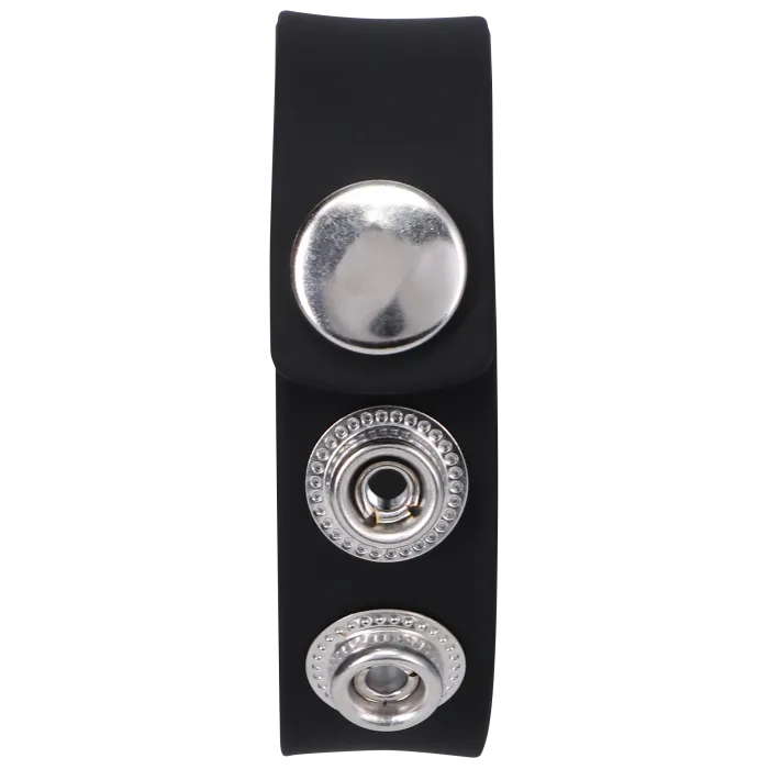 The Classics Rock Solid Silicone 3 Snap cockring zwart verstelbaar