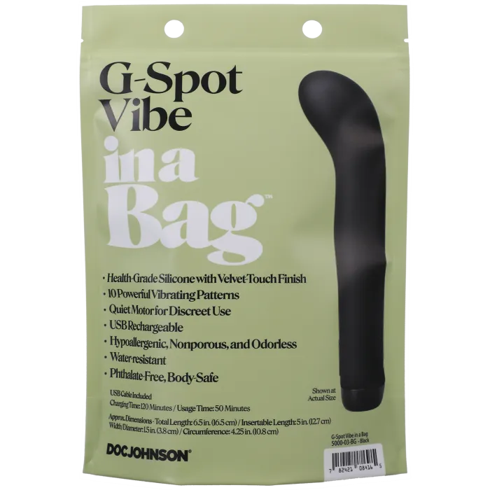 The Classics In A Bag G-Spot vibrator zwart silicone 10 standen