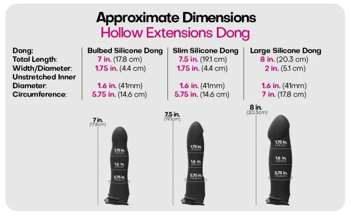 The Classics Body Extensions strap-on set siliconen 4-delig