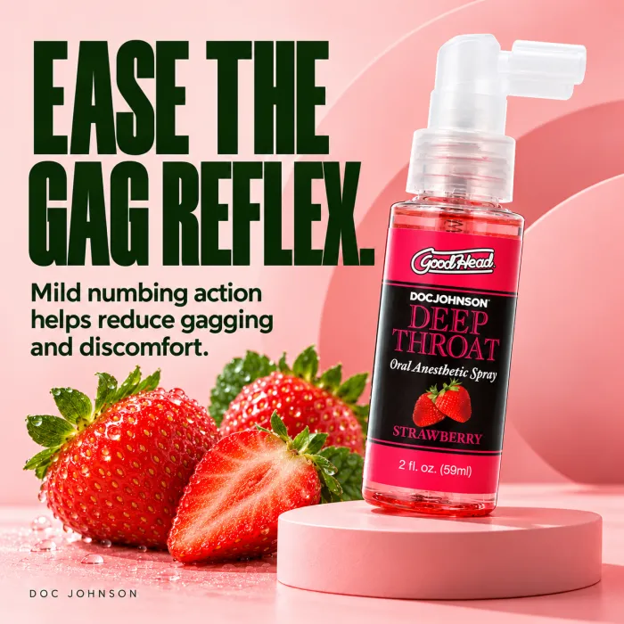 The Classics GoodHead Deep Throat spray aardbei 59 ml