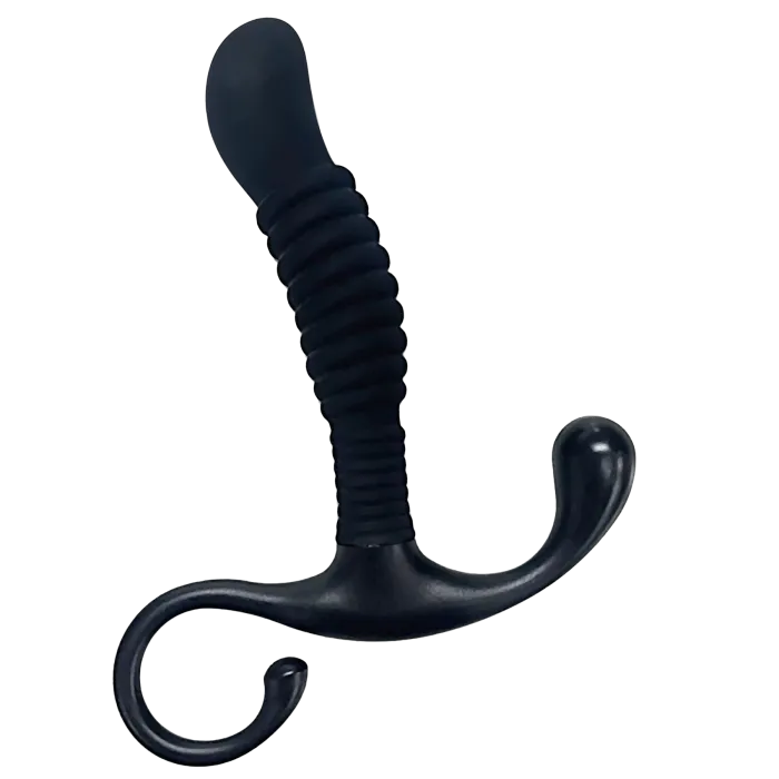 OptiMALE Ribbed prostaatmassager siliconen zwart geribbeld