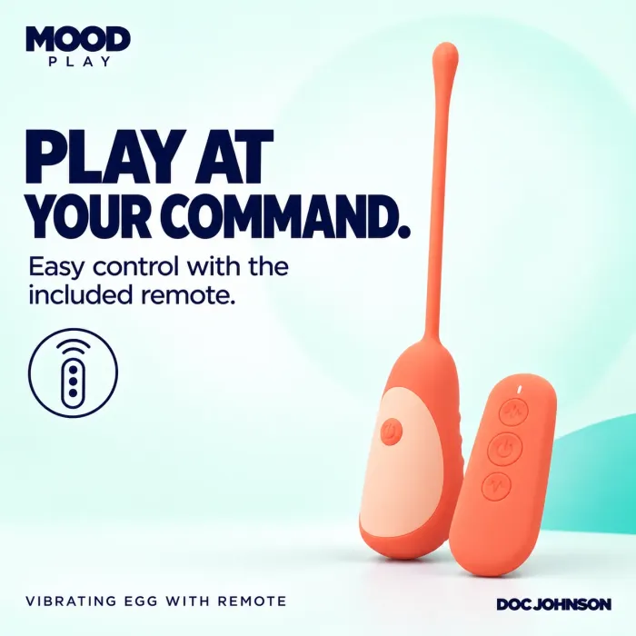 Mood Play vibrerend ei oranje met afstandsbediening
