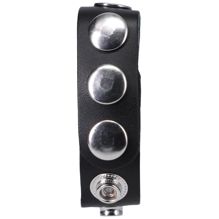 The Classics Rock Solid Leather 5 Snap cockring zwart