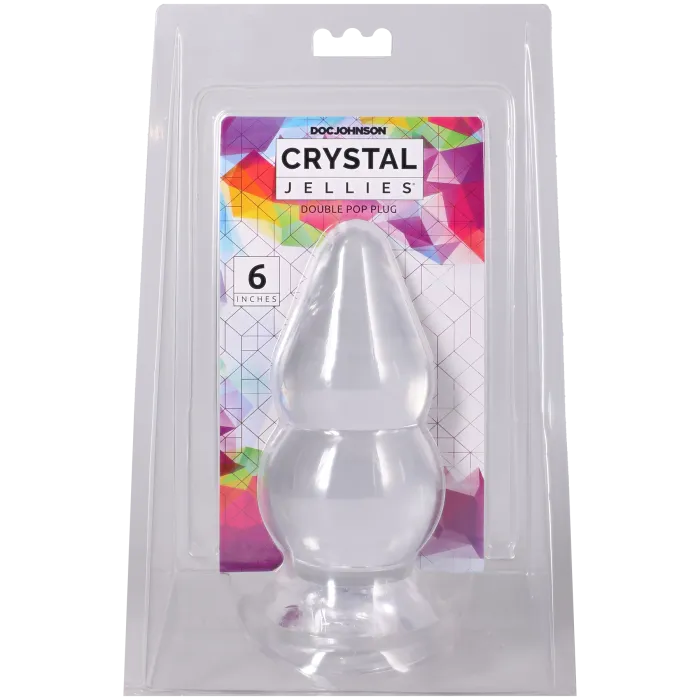 The Classics Crystal Jellies Double Pop Plug 6 Inch buttplug