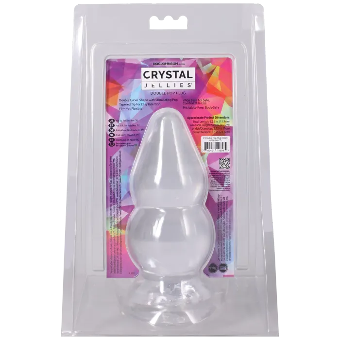 The Classics Crystal Jellies Double Pop Plug 6 Inch buttplug