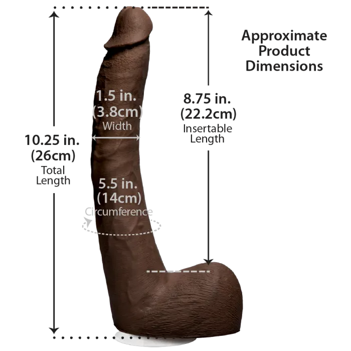 Signature Cocks Isiah Maxwell dildo 10 inch ULTRASKYN bruin