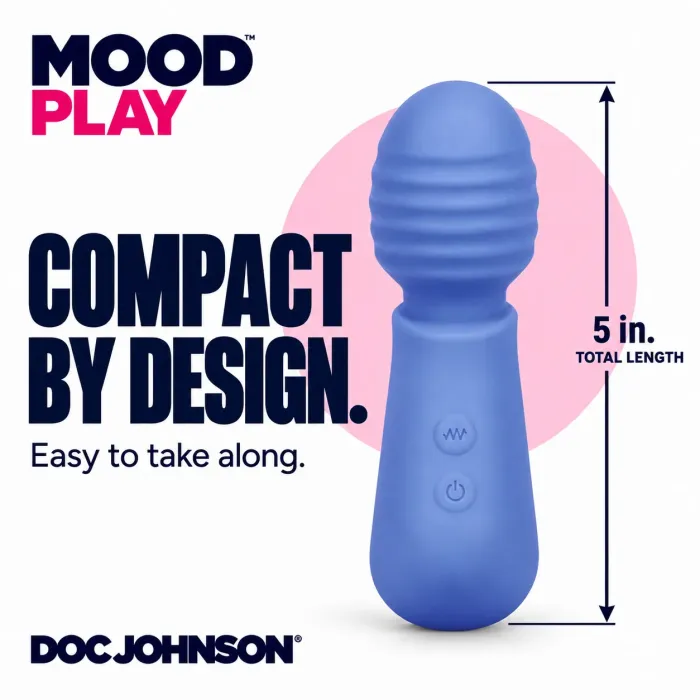 Doc Johnson Mood Play Mini Power Wand vibrator blauw compact