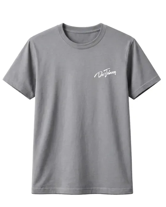 Doc Johnson Cursive T-shirt grijs katoen
