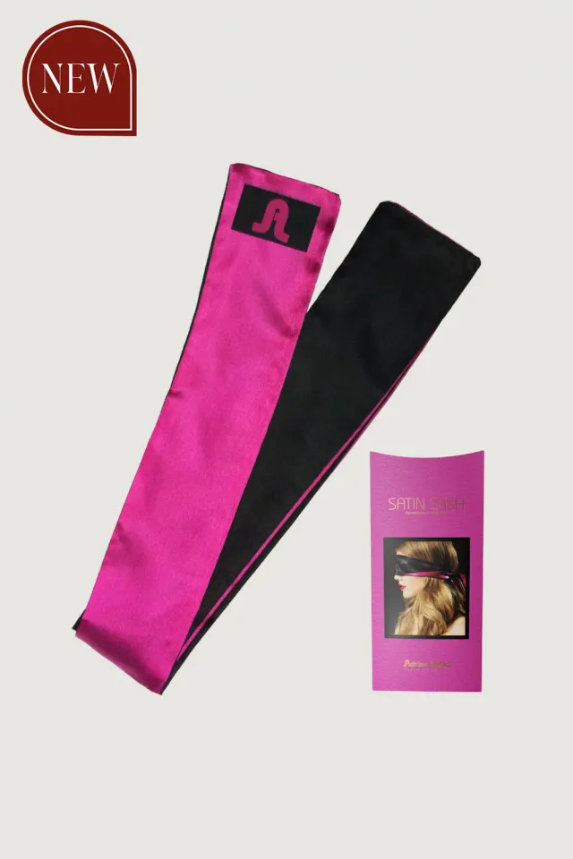 Adrien Lastic Satin Sash bondagelint satijn roze-zwart