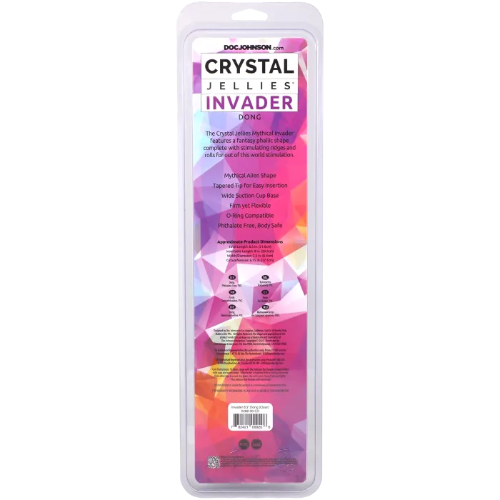 The Classics Crystal Jellies Invader dildo transparant zuignap