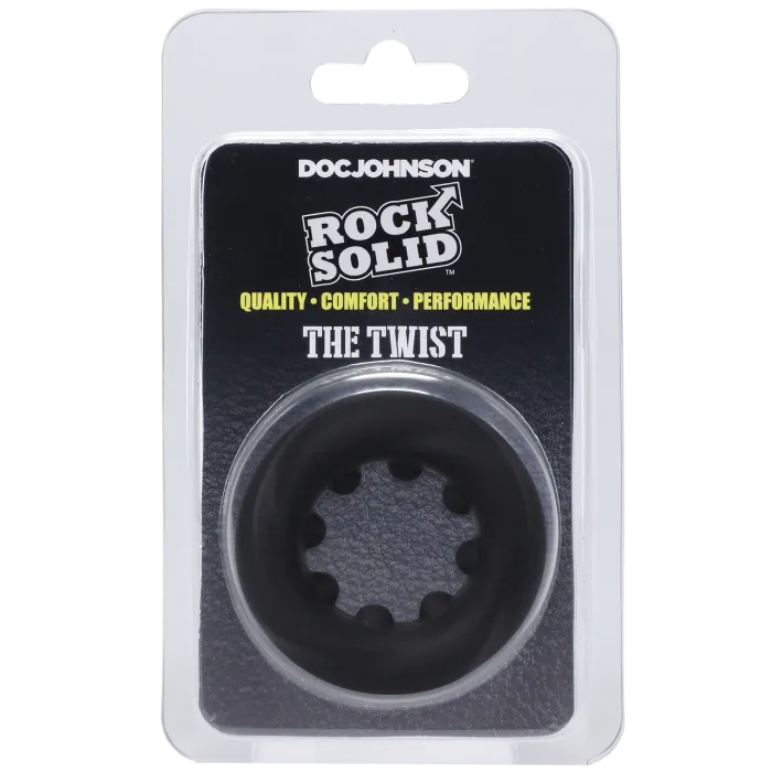 The Classics Rock Solid Twist cockring 27mm Siliconen Zwart
