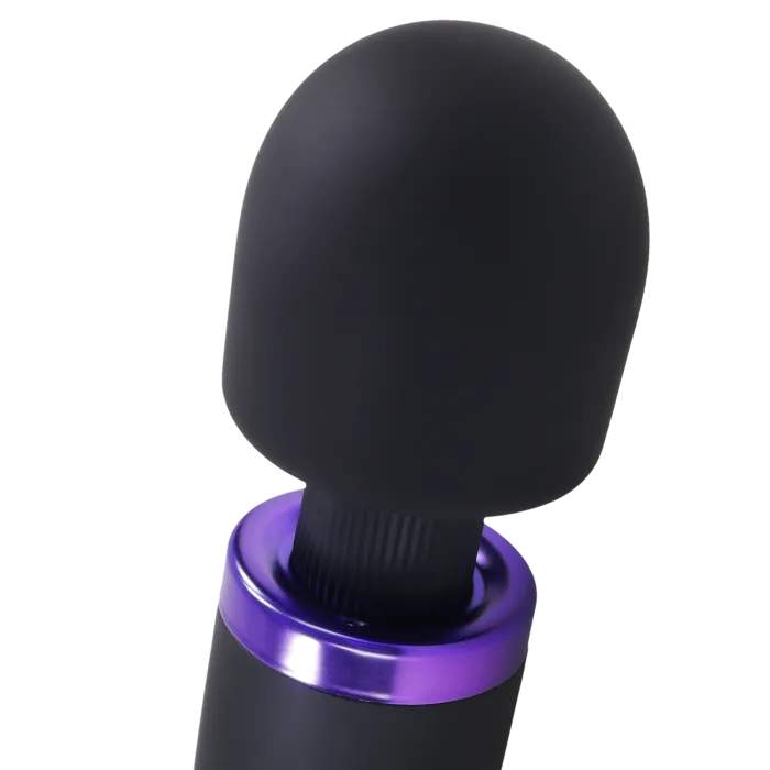 Merci Rechargeable Power Wand vibrator zwart silicone 8 standen