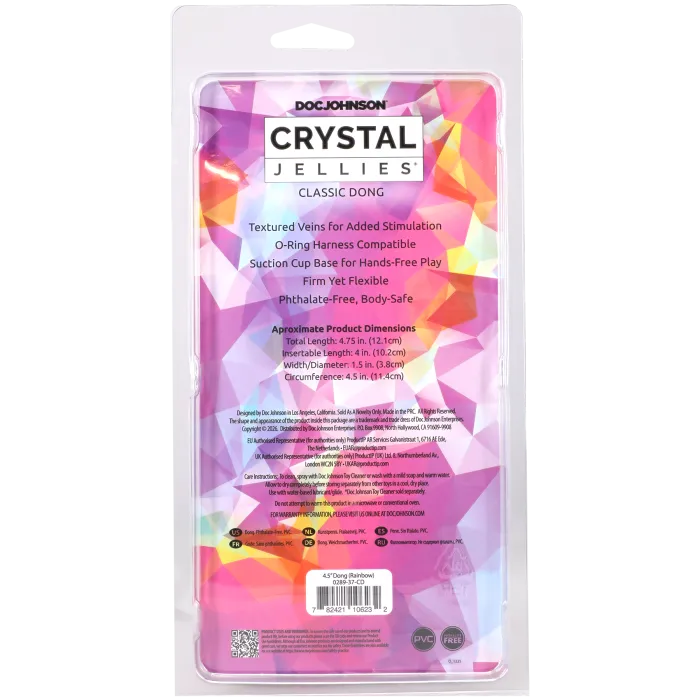 The Classics Crystal Jellies dildo 4,5 inch rainbow