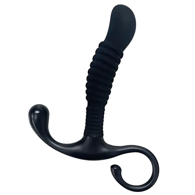 OptiMALE Ribbed prostaatmassager siliconen zwart geribbeld