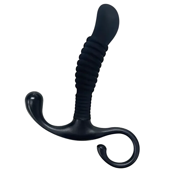 OptiMALE Ribbed prostaatmassager siliconen zwart geribbeld