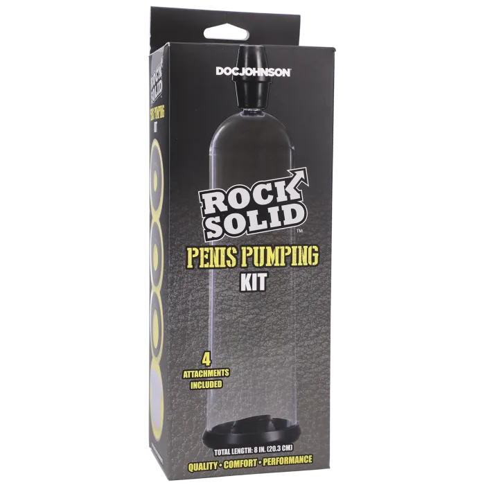 The Classics Rock Solid Penis Pumping Kit penispomp met 4 sleeves