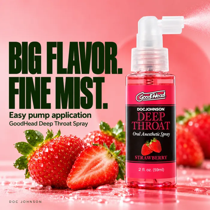 The Classics GoodHead Deep Throat spray aardbei 59 ml