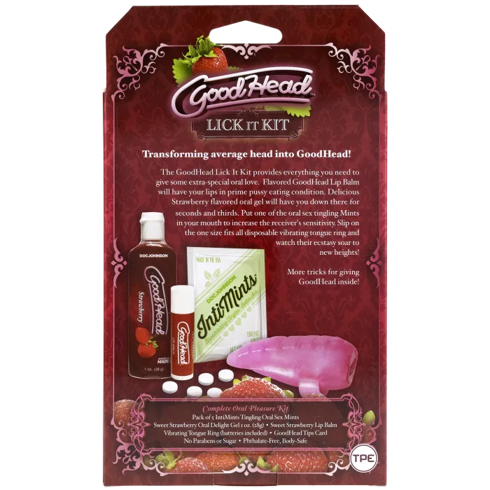 The Classics GoodHead Lick It Kit aardbei orale gel set