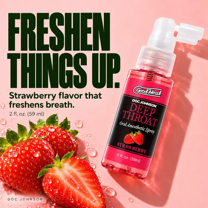 The Classics GoodHead Deep Throat spray aardbei 59 ml