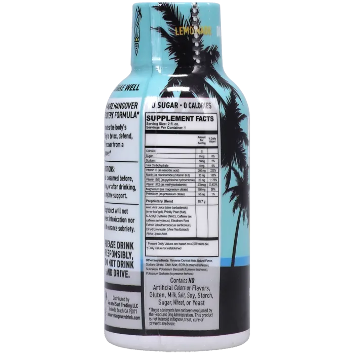No More Hangover Lemonade shot 12 pack 60ml